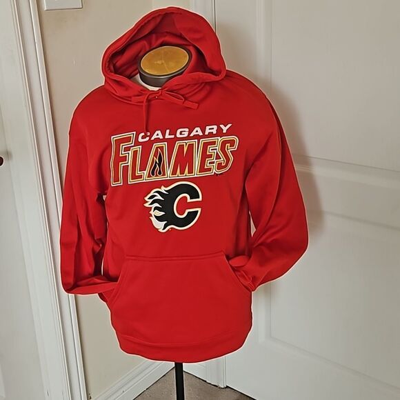 NHL Men's Hockey Calgary Flames Hoodie Long Sleeves Sweater Medium Red - Picture 1 of 16